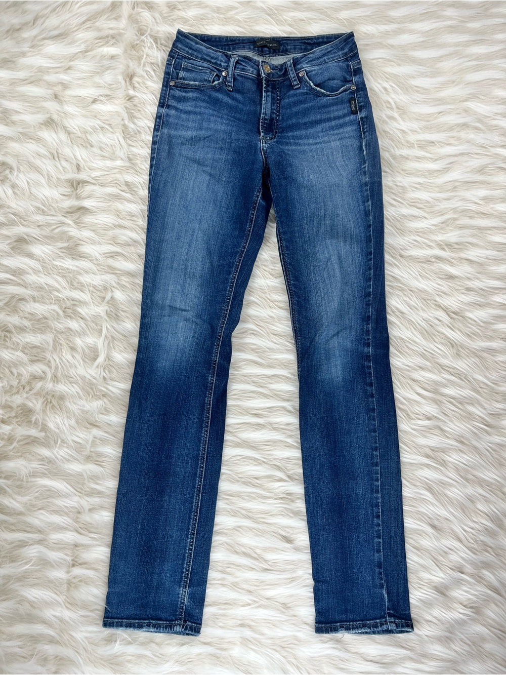 Silver Most Wanted Jeans Women's 28x32 Mid Rise Straight Leg Medium Wash